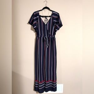 NWT BLUSH Jumpsuit in Navy, Red, and White - M